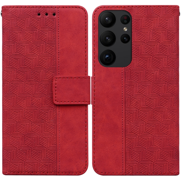 For Samsung Galaxy S23 Ultra 5G Geometric Embossed Flip Leather Phone Case(Red)
For Samsung Galaxy S23 Ultra 5G Geometric Embossed Flip Leather Phone Case(Red)