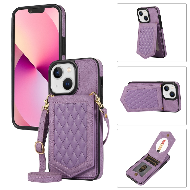 For iPhone 14 Plus Rhombic Texture RFID Phone Case with Lanyard & Mirror(Purple)
For iPhone 14 Plus Rhombic Texture RFID Phone Case with Lanyard & Mirror(Purple)