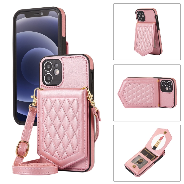For iPhone 12 mini Rhombic Texture RFID Phone Case with Lanyard & Mirror(Rose Gold)
For iPhone 12 mini Rhombic Texture RFID Phone Case with Lanyard & Mirror(Rose Gold)