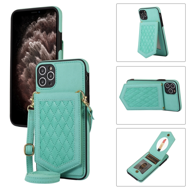 For iPhone 11 Pro Rhombic Texture RFID Phone Case with Lanyard & Mirror(Mint Green)
For iPhone 11 Pro Rhombic Texture RFID Phone Case with Lanyard & Mirror(Mint Green)