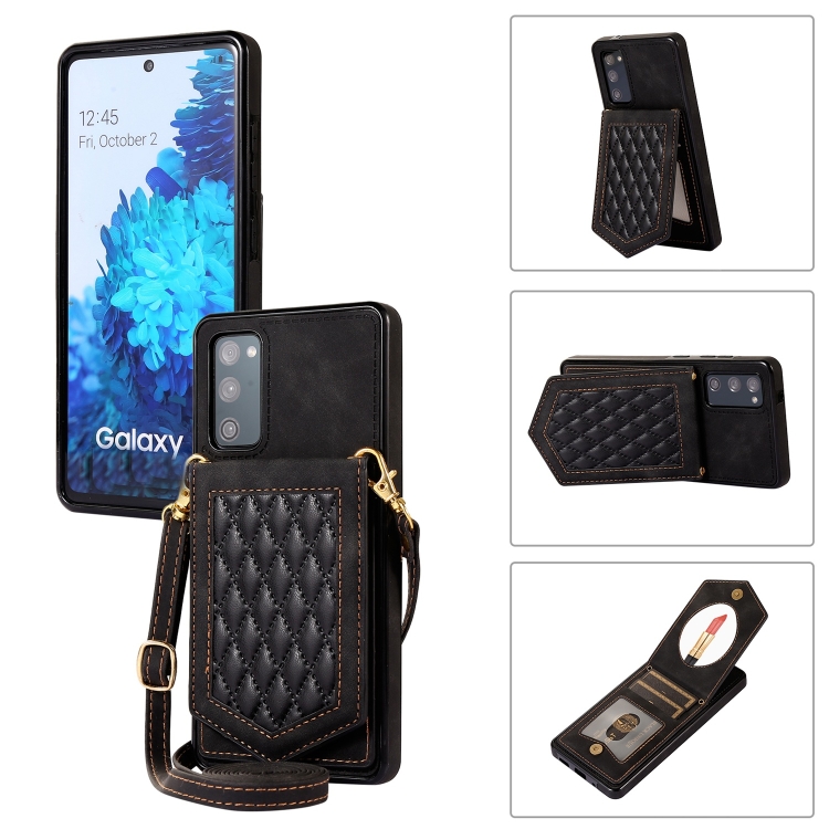 For Samsung Galaxy S20 Rhombic Texture RFID Phone Case with Lanyard & Mirror(Black)
For Samsung Galaxy S20 Rhombic Texture RFID Phone Case with Lanyard & Mirror(Black)