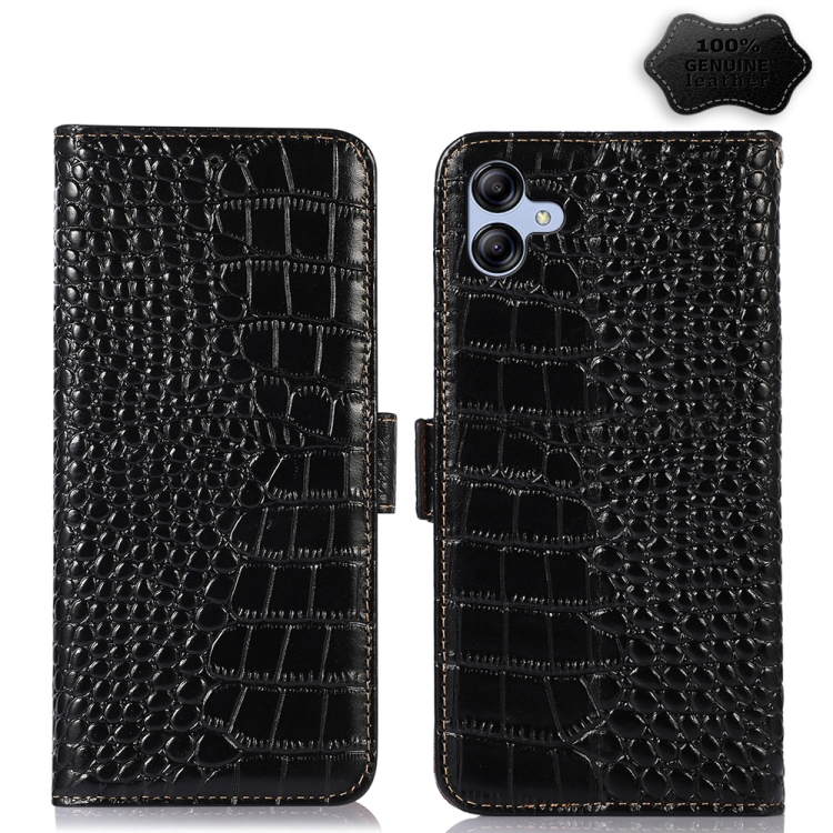 For Samsung Galaxy A04e Crocodile Top Layer Cowhide Leather Phone Case(Black)
For Samsung Galaxy A04e Crocodile Top Layer Cowhide Leather Phone Case(Black)