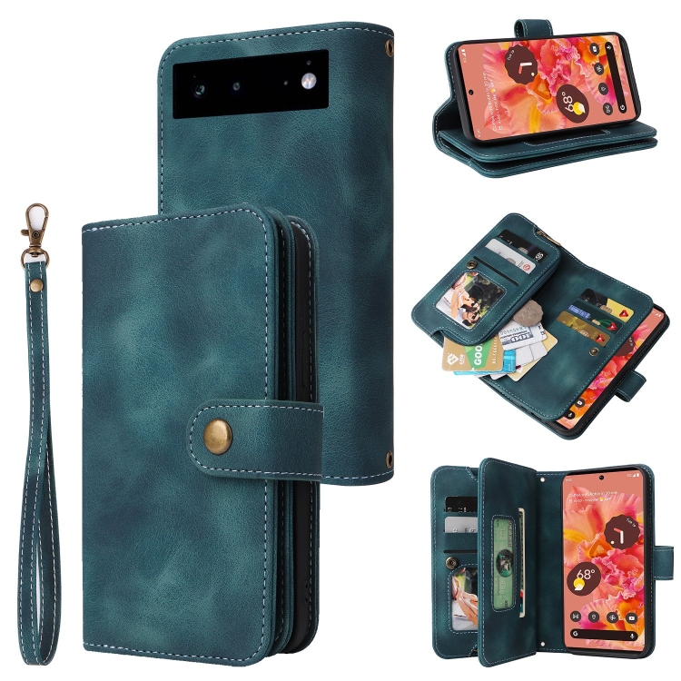 For Google Pixel 6 Multifunctional Card Slot Zipper Wallet Leather Phone Case(Blue)
For Google Pixel 6 Multifunctional Card Slot Zipper Wallet Leather Phone Case(Blue)