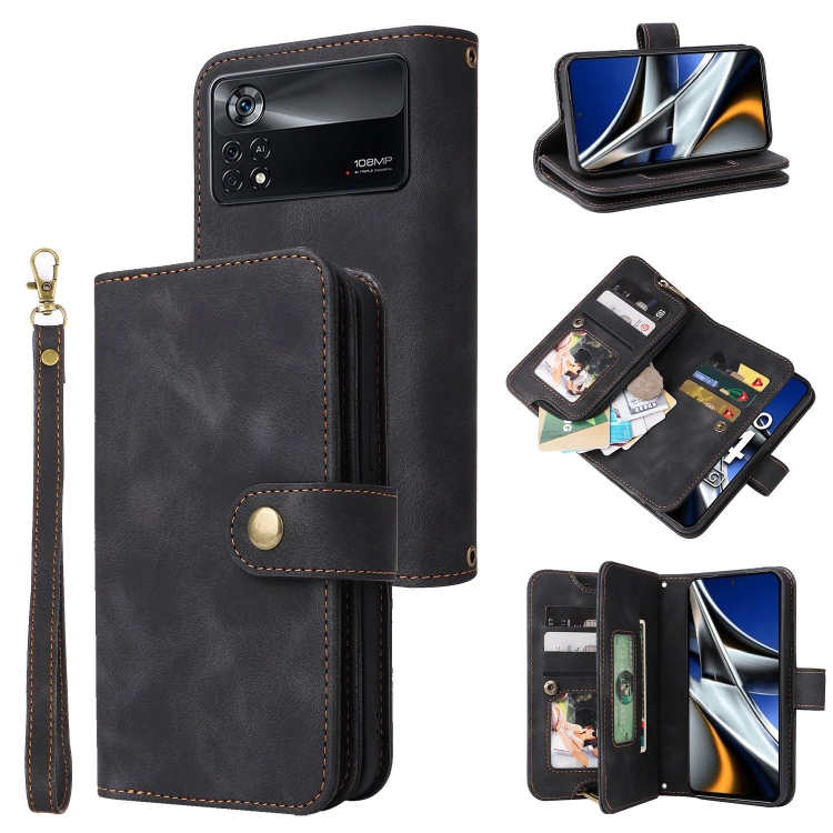 For Xiaomi Poco X4 Pro 5G Multifunctional Card Slot Zipper Wallet Leather Phone Case(Black)
For Xiaomi Poco X4 Pro 5G Multifunctional Card Slot Zipper Wallet Leather Phone Case(Black)