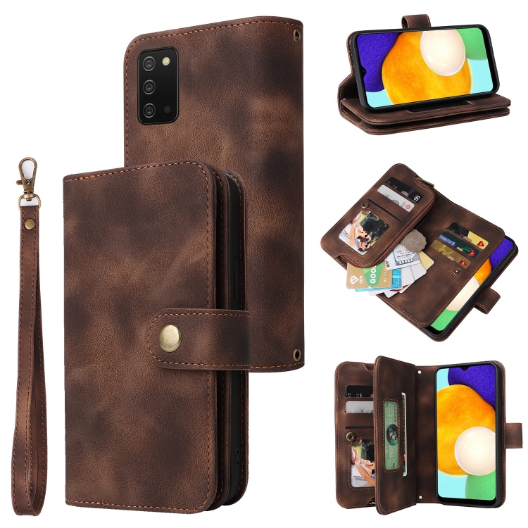 For Samsung Galaxy A03s EU Version Multifunctional Card Slot Zipper Wallet Leather Phone Case(Brown)
For Samsung Galaxy A03s EU Version Multifunctional Card Slot Zipper Wallet Leather Phone Case(Brown)