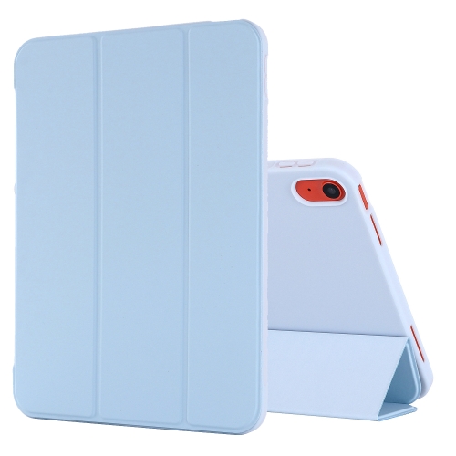 

For iPad 10th Gen 10.9 2022 Tri-fold Holder Tablet Leather Case(Light Blue)