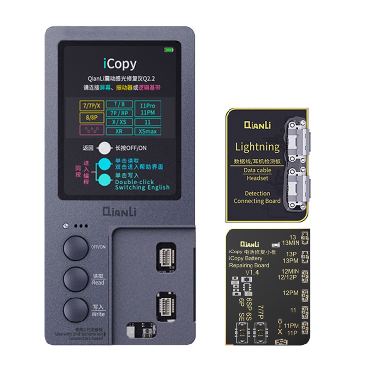 For iPhone 6 - 13 Pro Max Qianli iCopy Plus 2.2 Repair Detection Programmer, Model:with Battery Board + Earphone Board
For iPhone 6 - 13 Pro Max Qianli iCopy Plus 2.2 Repair Detection Programmer, Model:with Battery Board + Earphone Board