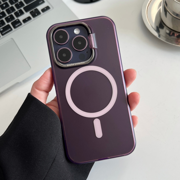 For iPhone 14 Pro Max Invisible Holder Magsafe Ultra-thin PC Phone Case(Dark Purple)
For iPhone 14 Pro Max Invisible Holder Magsafe Ultra-thin PC Phone Case(Dark Purple)