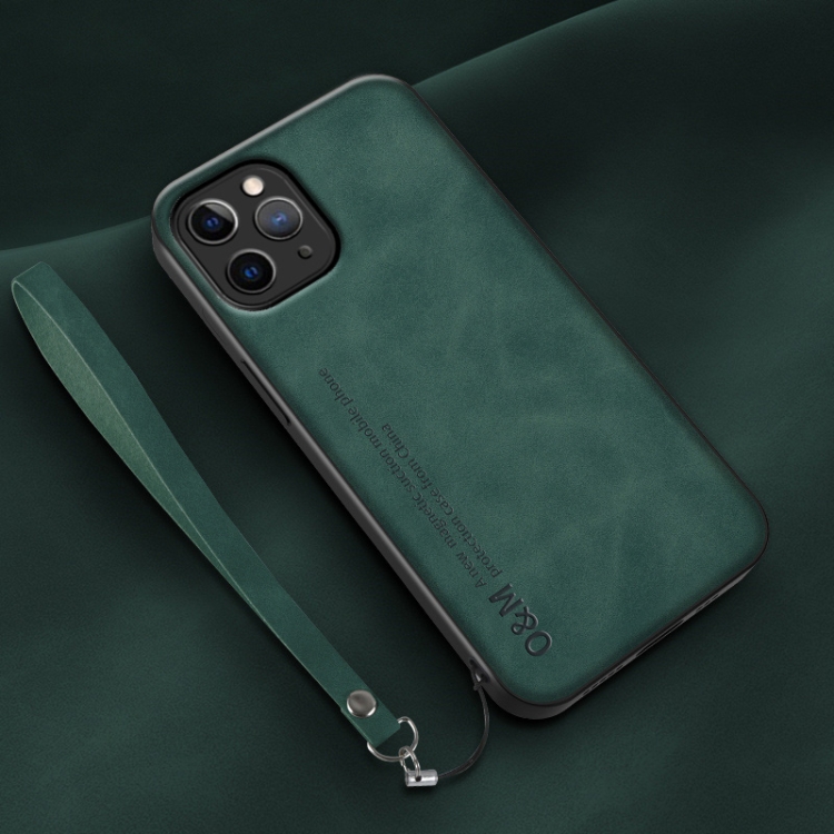 For iPhone 12 Pro Max Lamba Skin Feel Leather Back Phone Case with Strap(Deep Green)
For iPhone 12 Pro Max Lamba Skin Feel Leather Back Phone Case with Strap(Deep Green)