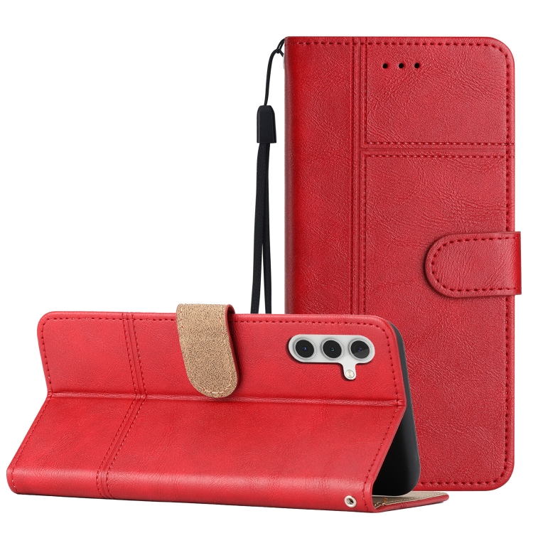 For Samsung Galaxy A14 5G Business Style Cowhide Texture Leather Phone Case(Red)
For Samsung Galaxy A14 5G Business Style Cowhide Texture Leather Phone Case(Red)