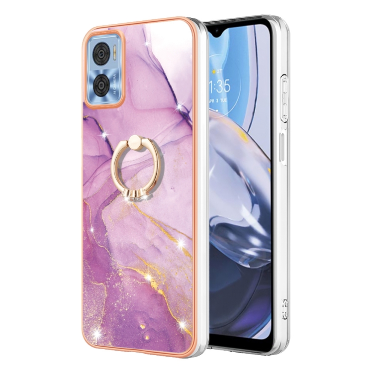 For Motorola Moto E22 Electroplating Marble IMD Phone Case with Ring Holder(Purple 001)
For Motorola Moto E22 Electroplating Marble IMD Phone Case with Ring Holder(Purple 001)