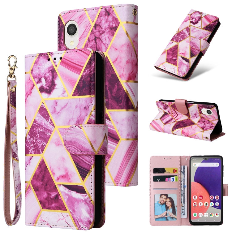 For Samsung Galaxy A22e 5G Marble Bronzing Stitching Leather Phone Case(Purple)
For Samsung Galaxy A22e 5G Marble Bronzing Stitching Leather Phone Case(Purple)