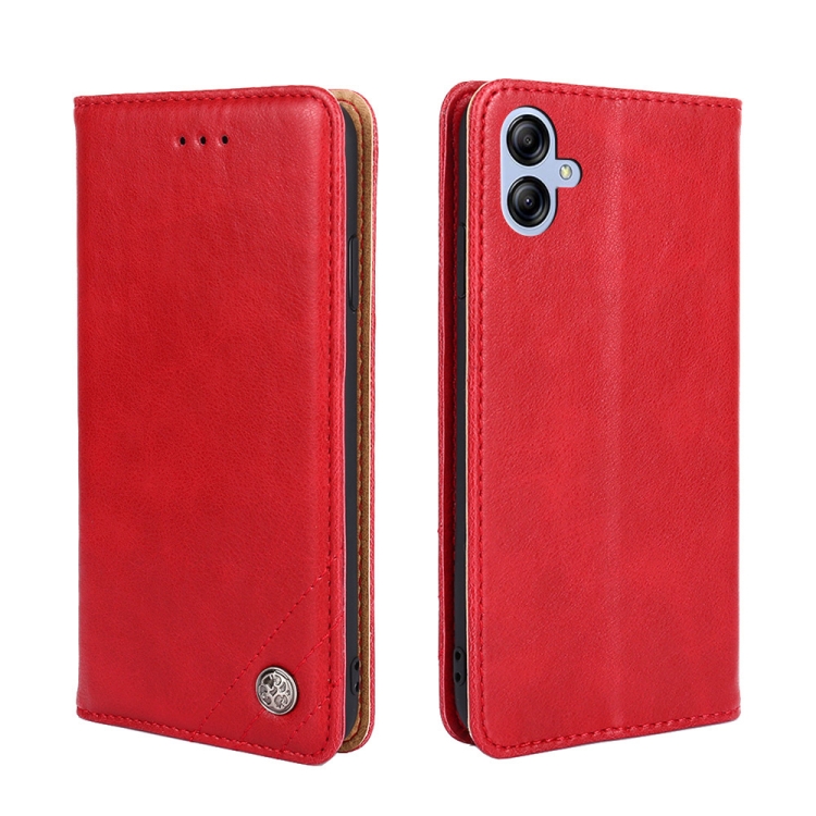For Samsung Galaxy A04e 4G Non-Magnetic Retro Texture Flip Leather Phone Case(Red)
For Samsung Galaxy A04e 4G Non-Magnetic Retro Texture Flip Leather Phone Case(Red)