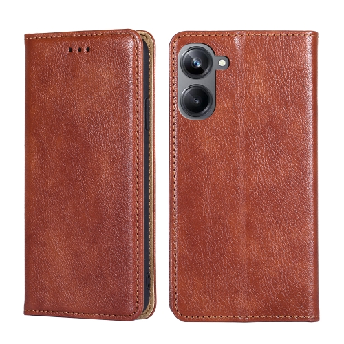 For Realme 10 Pro 5G Gloss Oil Solid Color Magnetic Leather Phone Case(Brown)
For Realme 10 Pro 5G Gloss Oil Solid Color Magnetic Leather Phone Case(Brown)