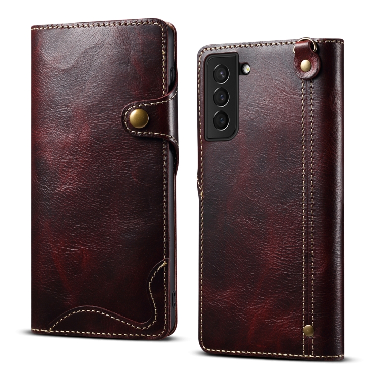 For Samsung Galaxy S23+ 5G Denior Oil Wax Cowhide Magnetic Button Leather Phone Case(Dark Red)
For Samsung Galaxy S23+ 5G Denior Oil Wax Cowhide Magnetic Button Leather Phone Case(Dark Red)