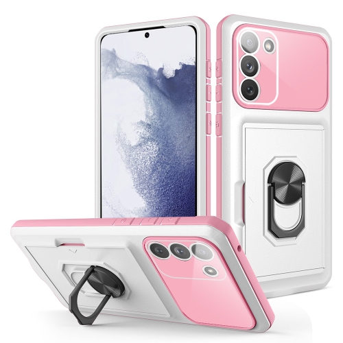 For Samsung Galaxy S23+ 5G Card Ring Holder Shockproof Phone Case(White Pink)
For Samsung Galaxy S23+ 5G Card Ring Holder Shockproof Phone Case(White Pink)