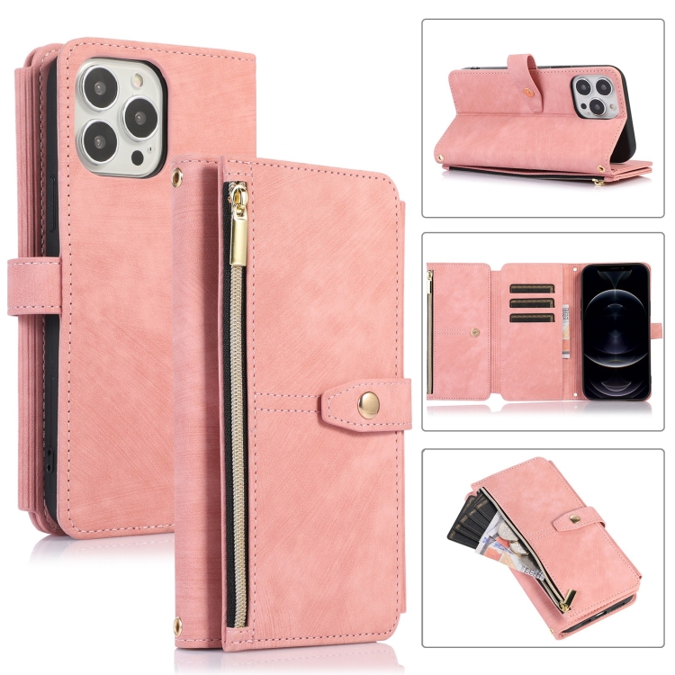 For iPhone 12 Pro Max Dream 9-Card Wallet Zipper Bag Leather Phone Case(Pink)
For iPhone 12 Pro Max Dream 9-Card Wallet Zipper Bag Leather Phone Case(Pink)