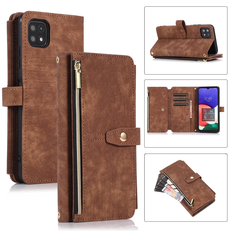 For Samsung Galaxy A22 4G Dream 9-Card Wallet Zipper Bag Leather Phone Case(Brown)
For Samsung Galaxy A22 4G Dream 9-Card Wallet Zipper Bag Leather Phone Case(Brown)