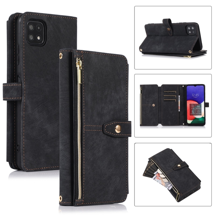For Samsung Galaxy A22 5G Dream 9-Card Wallet Zipper Bag Leather Phone Case(Black)
For Samsung Galaxy A22 5G Dream 9-Card Wallet Zipper Bag Leather Phone Case(Black)