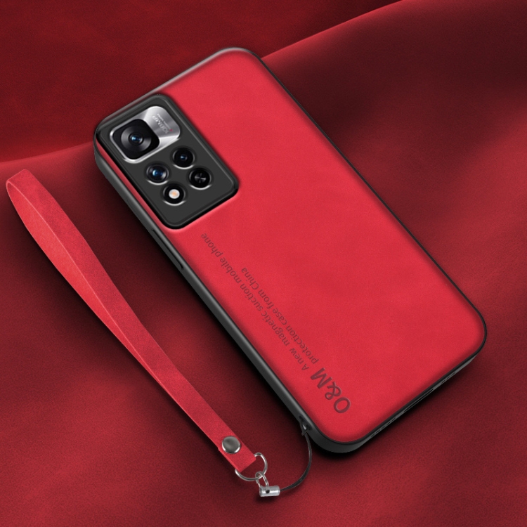 For Xiaomi Redmi Note 11 Lamba Skin Feel Leather Back Phone Case with Strap(Red)
For Xiaomi Redmi Note 11 Lamba Skin Feel Leather Back Phone Case with Strap(Red)
