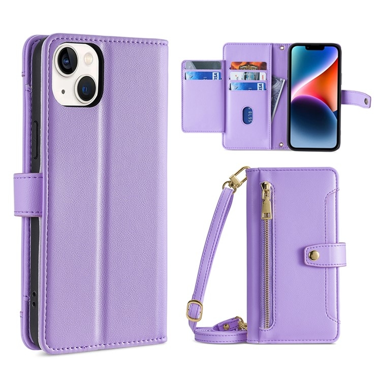For iPhone 14 Sheep Texture Cross-body Zipper Wallet Leather Phone Case(Purple)
For iPhone 14 Sheep Texture Cross-body Zipper Wallet Leather Phone Case(Purple)