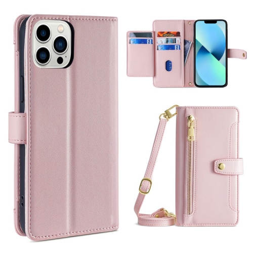 For iPhone 13 Pro Sheep Texture Cross-body Zipper Wallet Leather Phone Case(Pink)
For iPhone 13 Pro Sheep Texture Cross-body Zipper Wallet Leather Phone Case(Pink)