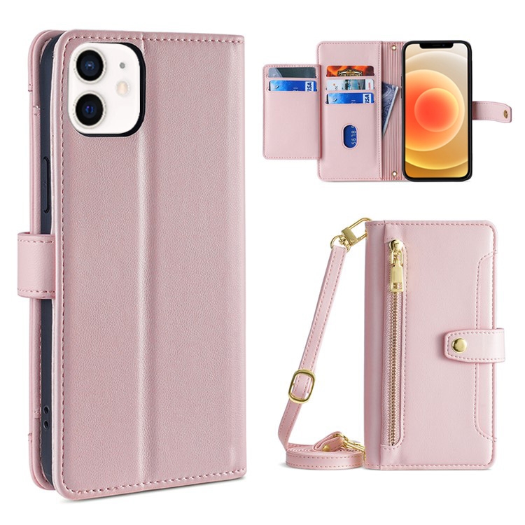 For iPhone 12 mini Sheep Texture Cross-body Zipper Wallet Leather Phone Case(Pink)
For iPhone 12 mini Sheep Texture Cross-body Zipper Wallet Leather Phone Case(Pink)
