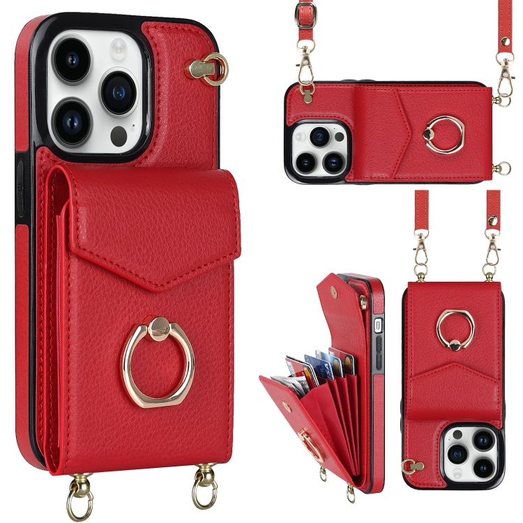 For iPhone 14 Plus Ring Holder RFID Card Slot Phone Case with Long Lanyard(Red)
For iPhone 14 Plus Ring Holder RFID Card Slot Phone Case with Long Lanyard(Red)
