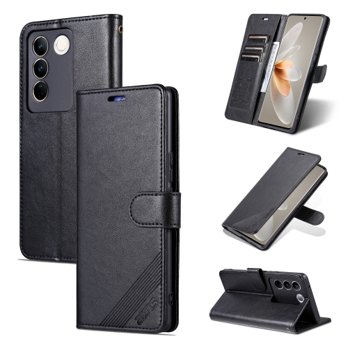 

For Vivo S16 / S16 Pro AZNS Sheepskin Texture Flip Leather Phone Case(Black)