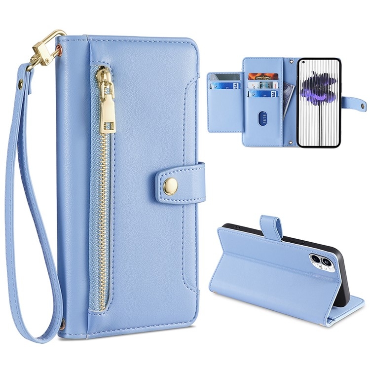 For Nothing Phone 1 Sheep Texture Cross-body Zipper Wallet Leather Phone Case(Blue)
For Nothing Phone 1 Sheep Texture Cross-body Zipper Wallet Leather Phone Case(Blue)