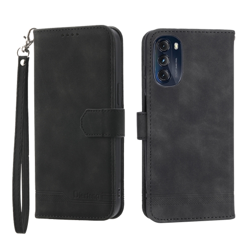 

For Motorola Moto G 5G 2022 Dierfeng Dream Line TPU + PU Leather Phone Case(Black)