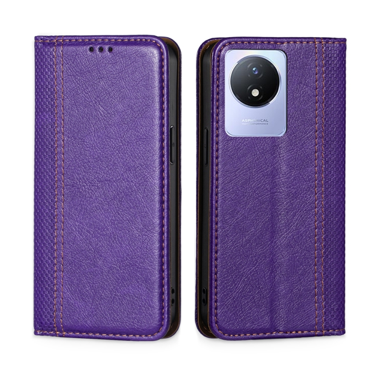 For vivo Y02 4G Grid Texture Magnetic Flip Leather Phone Case(Purple)
For vivo Y02 4G Grid Texture Magnetic Flip Leather Phone Case(Purple)
