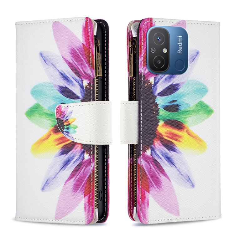 For Xiaomi Redmi 12C Colored Drawing Pattern Zipper Leather Phone Case(Sun Flower)
For Xiaomi Redmi 12C Colored Drawing Pattern Zipper Leather Phone Case(Sun Flower)