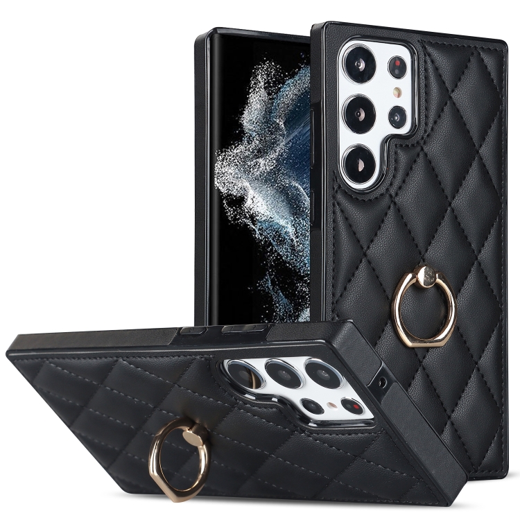 For Samsung Galaxy S23 Ultra 5G Rhombic PU Leather Phone Case with Ring Holder(Black)
For Samsung Galaxy S23 Ultra 5G Rhombic PU Leather Phone Case with Ring Holder(Black)