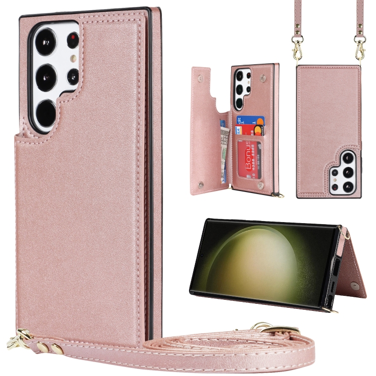 For Samsung Galaxy S23 Ultra 5G Cross-body Square Double Buckle Flip Card Bag TPU+PU Case(Rose Gold)
For Samsung Galaxy S23 Ultra 5G Cross-body Square Double Buckle Flip Card Bag TPU+PU Case(Rose Gold)