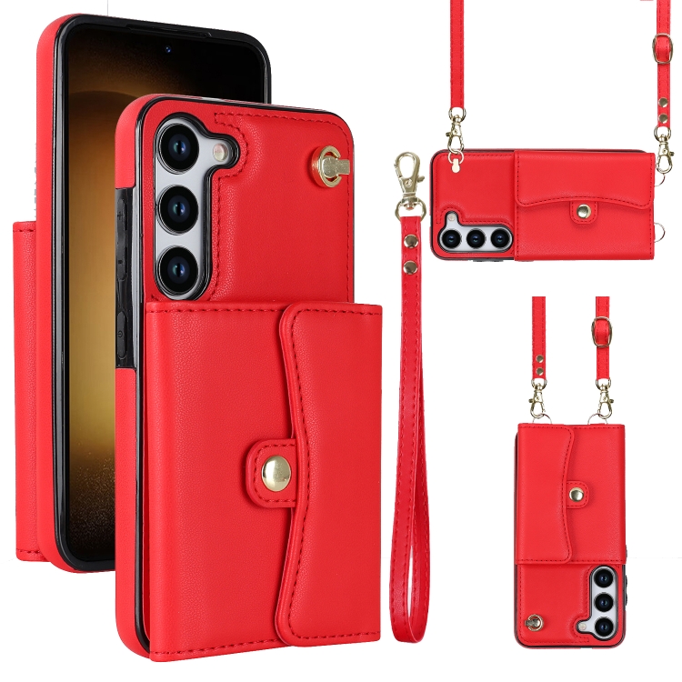 For Samsung Galaxy S23+ 5G RFID Card Slot Leather Phone Case with Long Lanyard(Red)
For Samsung Galaxy S23+ 5G RFID Card Slot Leather Phone Case with Long Lanyard(Red)