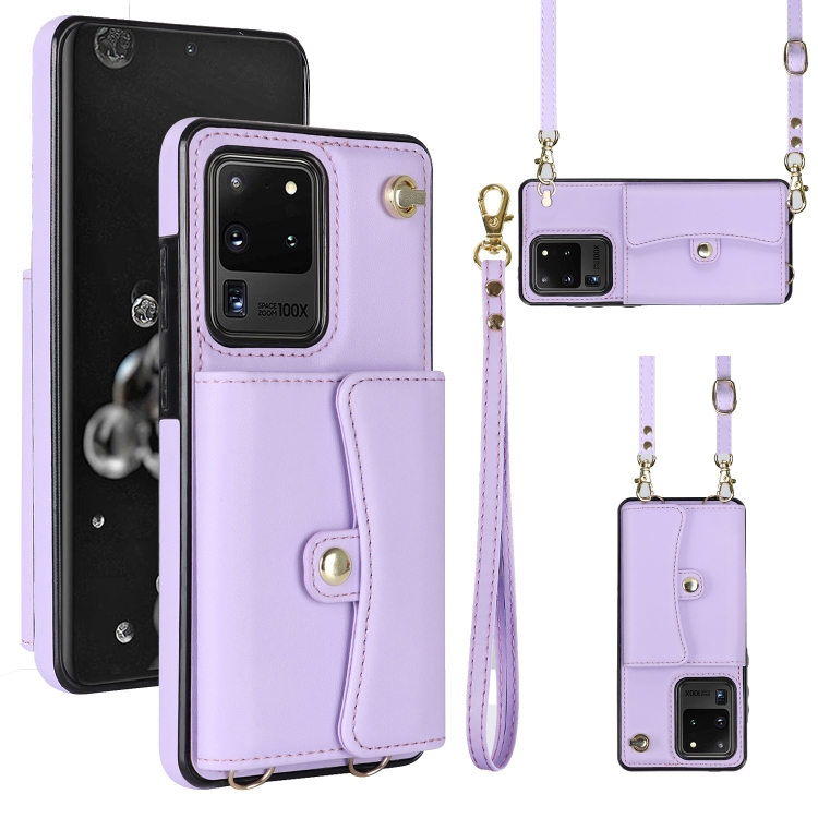 For Samsung Galaxy S20 Ultra RFID Card Slot Leather Phone Case with Long Lanyard(Purple)
For Samsung Galaxy S20 Ultra RFID Card Slot Leather Phone Case with Long Lanyard(Purple)