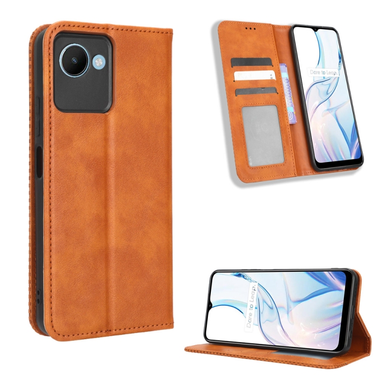 For Realme C30 / C30s Foreign Magnetic Buckle Retro Texture Leather Phone Case(Brown)
For Realme C30 / C30s Foreign Magnetic Buckle Retro Texture Leather Phone Case(Brown)
