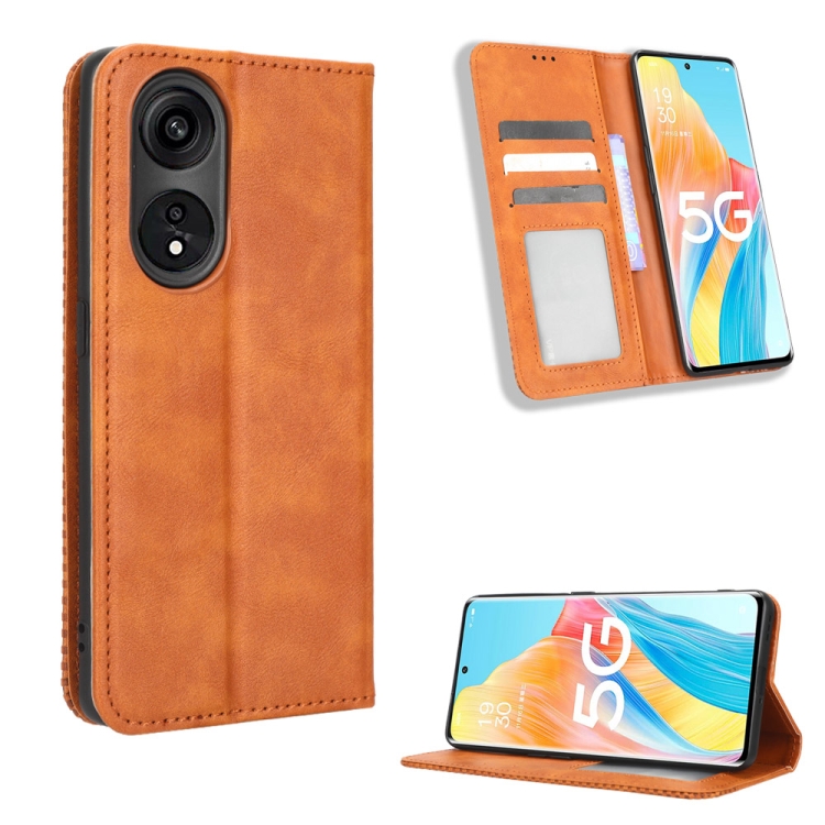 For OPPO Reno8 T 5G / A1 Pro Magnetic Buckle Retro Texture Leather Phone Case(Brown)
For OPPO Reno8 T 5G / A1 Pro Magnetic Buckle Retro Texture Leather Phone Case(Brown)