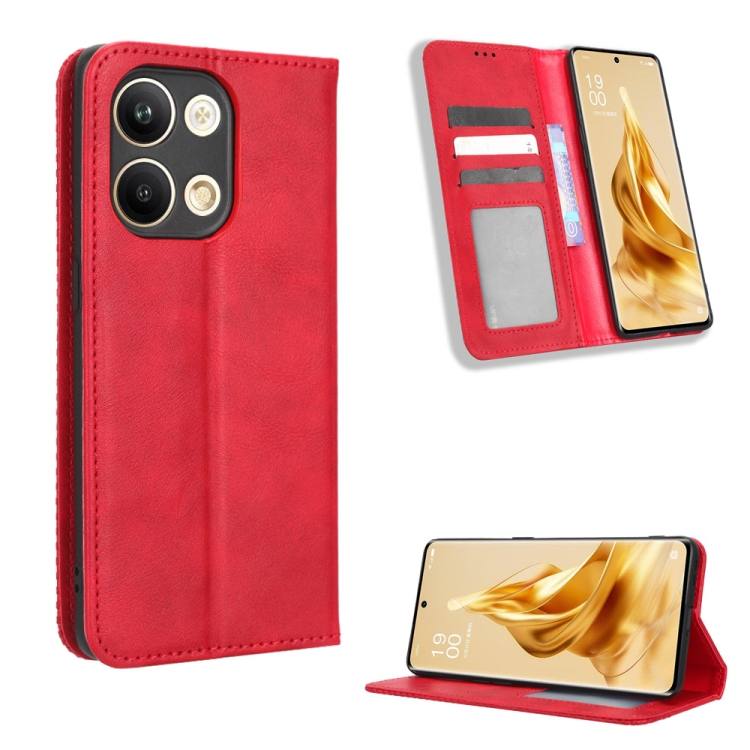 For OPPO Reno9 / Reno9 Pro 5G Magnetic Buckle Retro Texture Leather Phone Case(Red)
For OPPO Reno9 / Reno9 Pro 5G Magnetic Buckle Retro Texture Leather Phone Case(Red)
