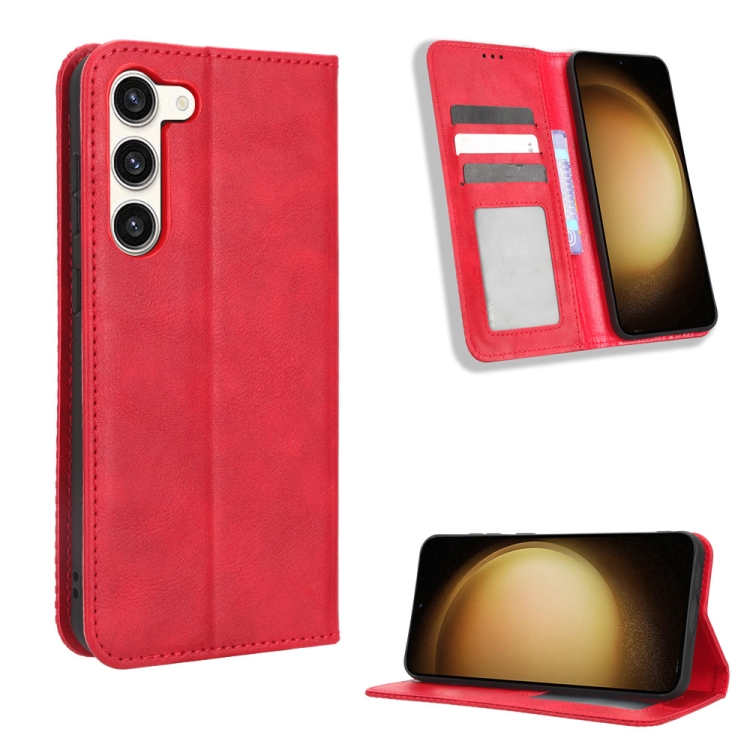 For Samsung Galaxy S23 5G Magnetic Buckle Retro Texture Leather Phone Case(Red)
For Samsung Galaxy S23 5G Magnetic Buckle Retro Texture Leather Phone Case(Red)