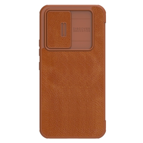 

For Samsung Galaxy A54 5G NILLKIN QIN Series Pro Sliding Camera Cover Design Leather Phone Case(Brown)