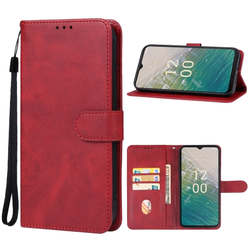 

For Nokia C32 Leather Phone Case(Red)