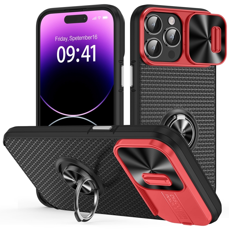 For iPhone 14 Pro Max Sliding Camshield Armor Phone Case with Ring Holder(Red Black)
For iPhone 14 Pro Max Sliding Camshield Armor Phone Case with Ring Holder(Red Black)