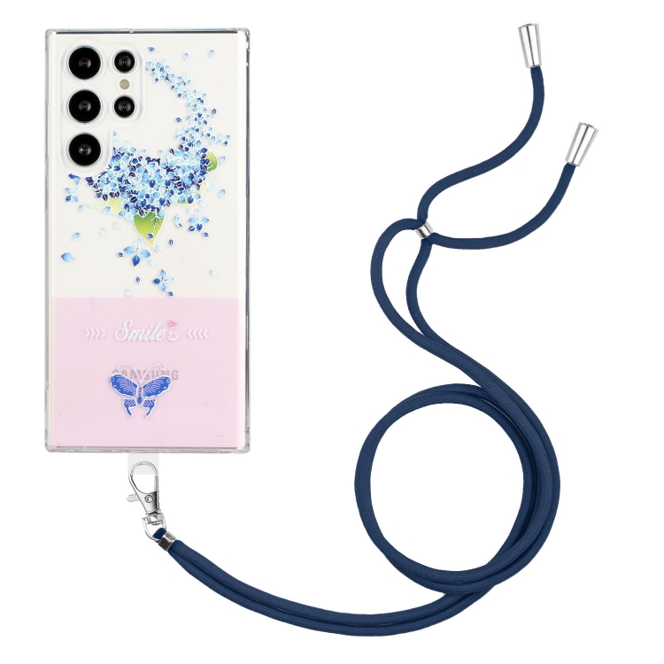 For Samsung Galaxy S23 Ultra 5G Bronzing Butterfly Flower TPU Phone Case with Lanyard(Hydrangea)
For Samsung Galaxy S23 Ultra 5G Bronzing Butterfly Flower TPU Phone Case with Lanyard(Hydrangea)