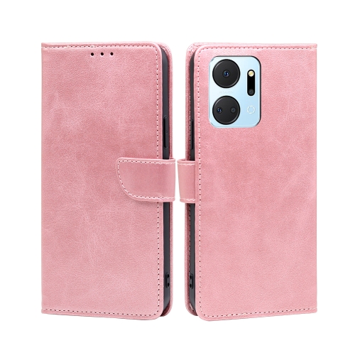

For Honor X7A Calf Texture Buckle Flip Leather Phone Case(Rose Gold)