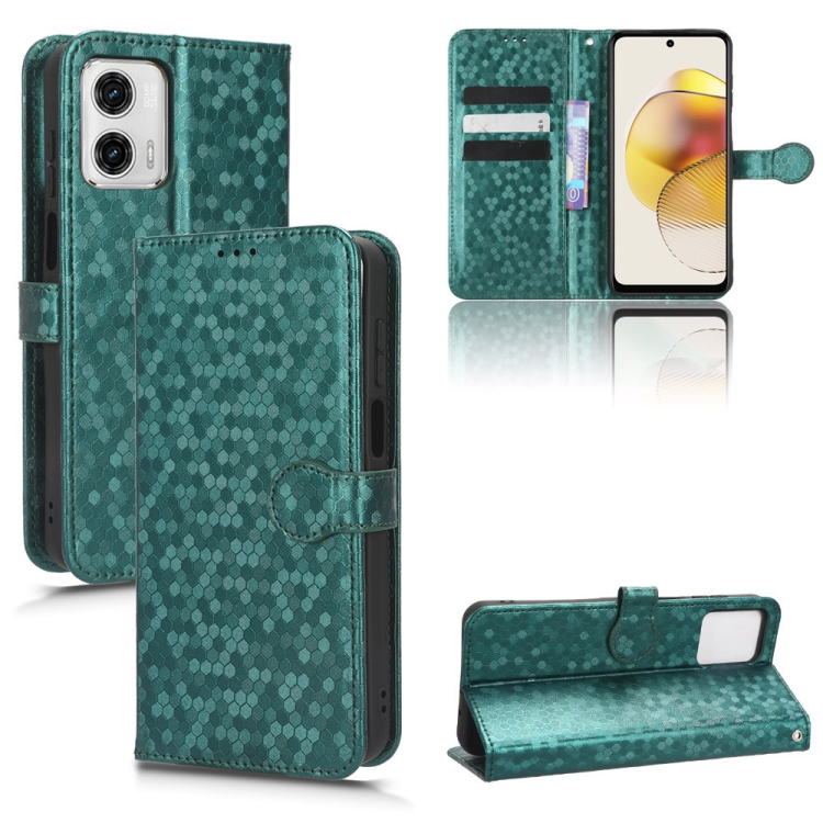 For Motorola Moto G73 5G Honeycomb Dot Texture Leather Phone Case(Green)
For Motorola Moto G73 5G Honeycomb Dot Texture Leather Phone Case(Green)