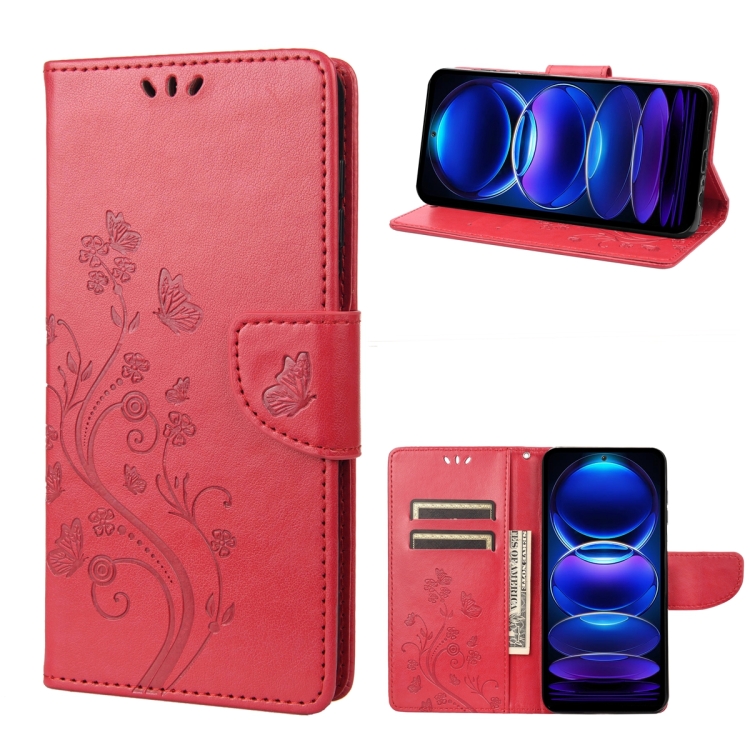 For Xiaomi Redmi Note 12 Pro+ 5G Global Butterfly Flower Pattern Leather Phone Case(Red)
For Xiaomi Redmi Note 12 Pro+ 5G Global Butterfly Flower Pattern Leather Phone Case(Red)