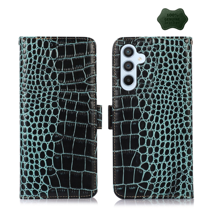 For Samsung Galaxy M14 5G Crocodile Top Layer Cowhide Leather Phone Case(Green)
For Samsung Galaxy M14 5G Crocodile Top Layer Cowhide Leather Phone Case(Green)
