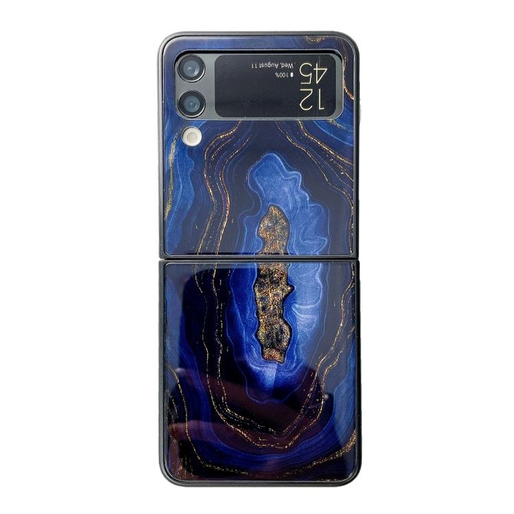 For Samsung Galaxy Z Flip4 5G Marble Pattern Glass Protective Phone Case(Dark Blue)
For Samsung Galaxy Z Flip4 5G Marble Pattern Glass Protective Phone Case(Dark Blue)